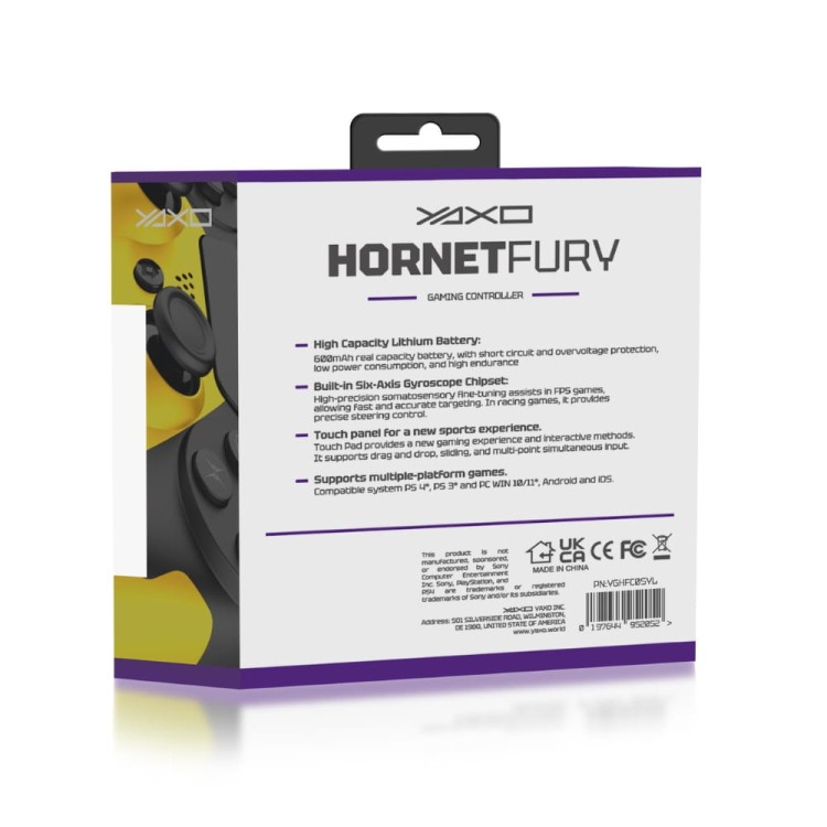 YAXO Wireless Controller HORNET FURY PS4 PS3 PC yellow  (2).jpg