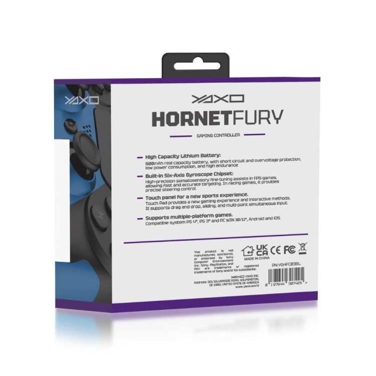 YAXO Wireless Controller HORNET FURY PS4 PS3 PC blue (5).jpg